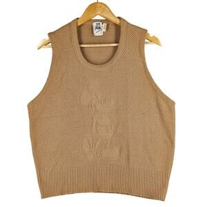 KENNINGTON CALIFORNIA VINTAGE 70'S UNISEX MICKEY BROWN KNIT SWEATER VEST SIZE L